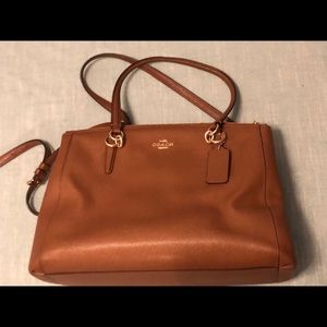 Coach pebble leather brown bag